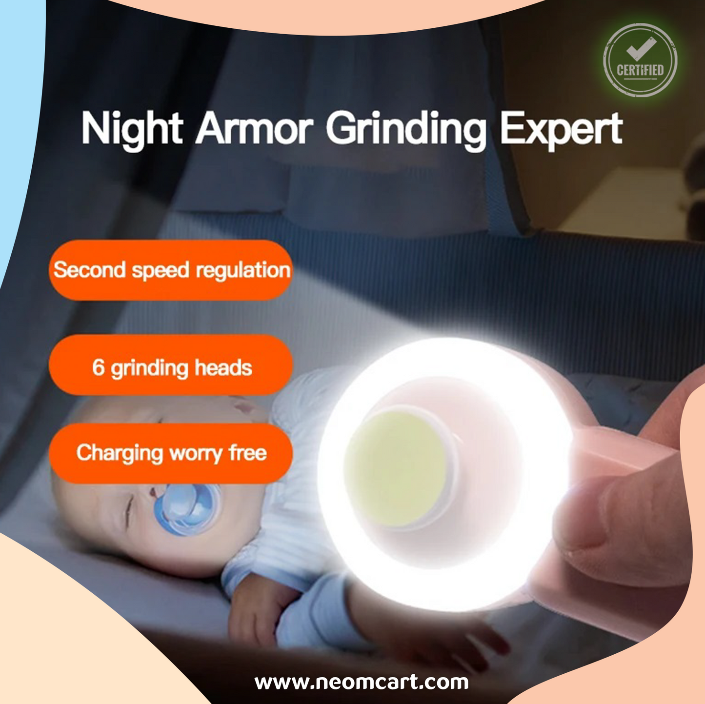 GlowSafe - مبرد أظافر للأطفال قابل لإعادة الشحن