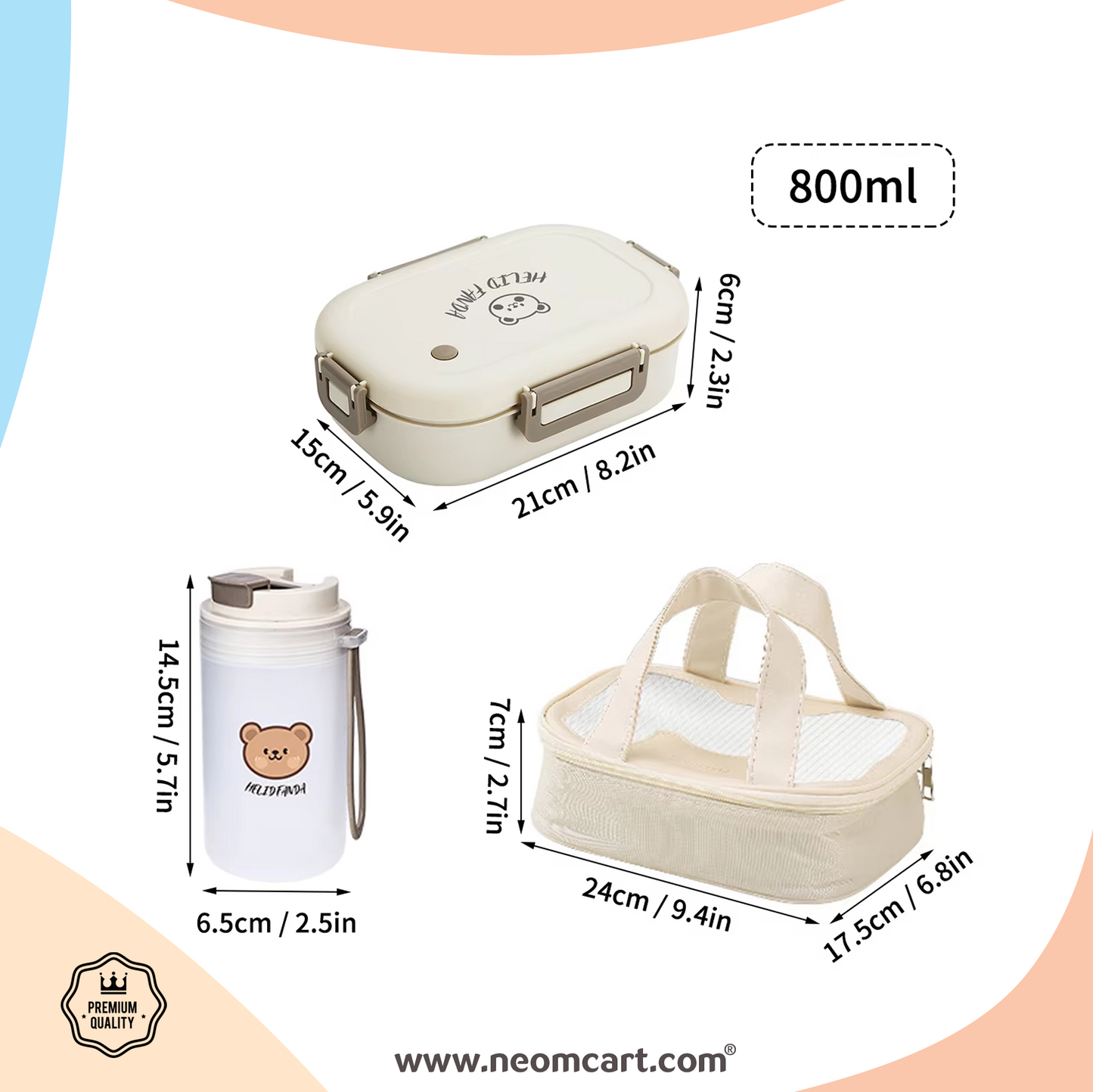 FunPack - Premium Lunch Box & Water Bottle Set with Thermal Bag